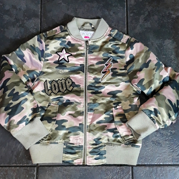 The Children's Place Other - Camo Bomber Jacket Light Pink Camouflage TCP